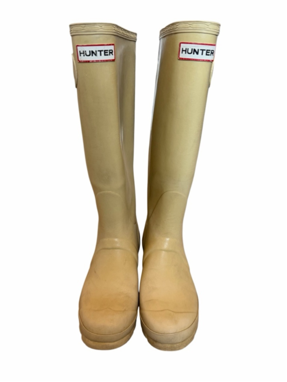 Hunter Original Gloss Tall Rain Boots Cream Beige Wellies UK5 US6M/7M EU38